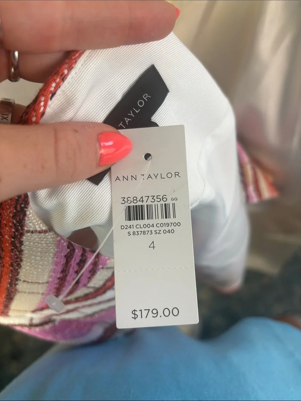 NWT ANN TAYLOR PINK STRIPED CROPPED JACKET - Picture 8 of 9